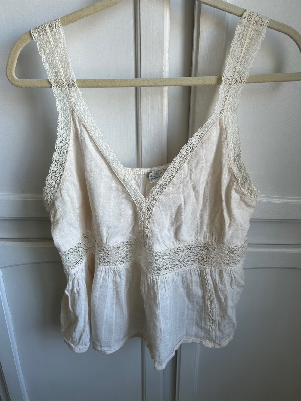 American Eagle Outfitters Cream Lace-Trim Camisole